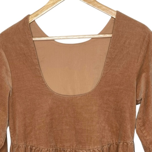 Everlane The Corduroy Babydoll Mini Dress Biscotti - Picture 9 of 14